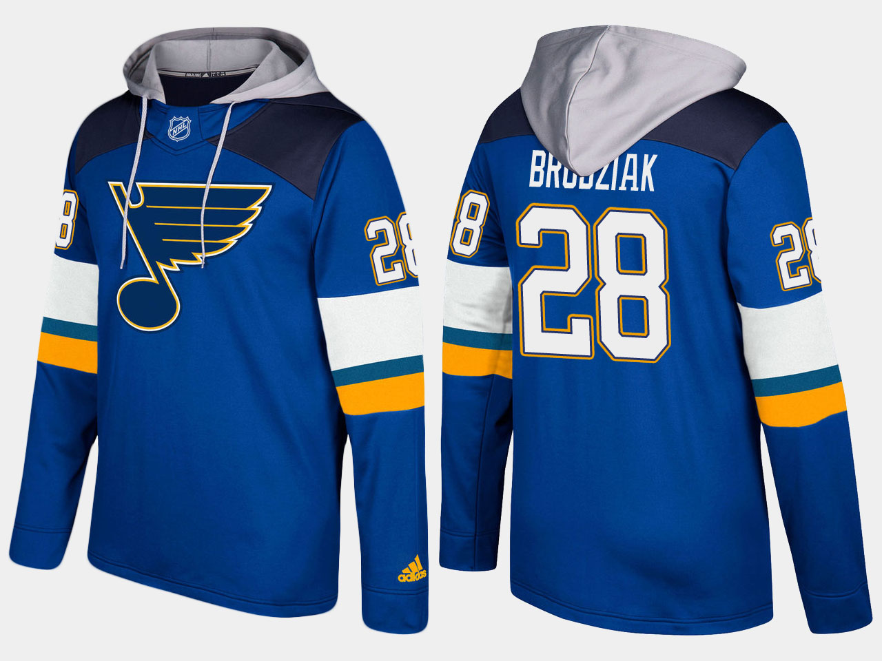 Men NHL St.Louis blues #28 kyle brodziak blue hoodie->st.louis blues->NHL Jersey